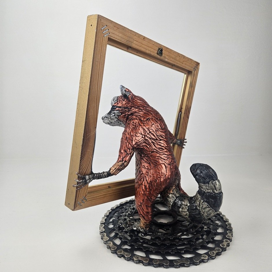 Scrap metal and clay sculpture by Kristian Saapunki aka Rawsculptor